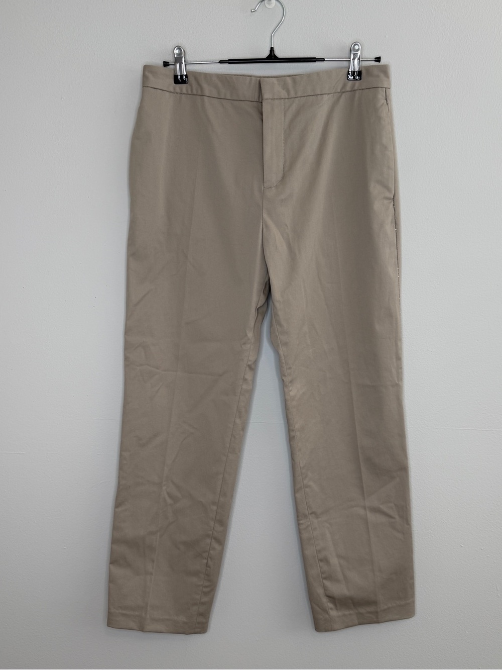 Fabiana Filippi Beige Khaki Straight Leg Pants Sparkly Seam Detail Medium 8